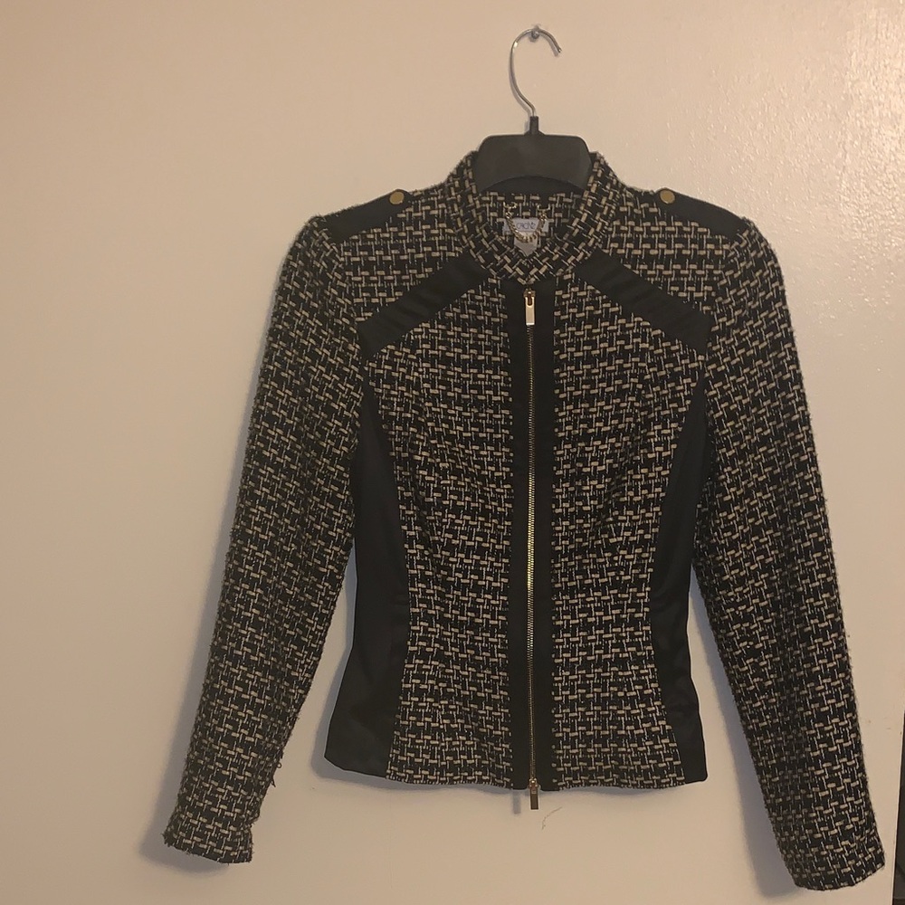 Cache Black and Cream Patterned Blazer / Jacket